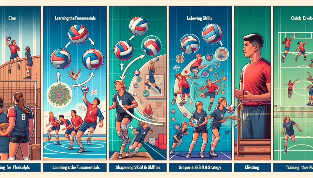 stage of volleyball participation, from youth and club levels through to professional play